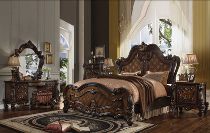 Estructura de cama de madera maciza marrón oscuro