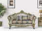 Loveseat floral dorado de 78" y cojines decorativos