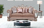 Loveseat de terciopelo color champán de 80" y cojines decorativos