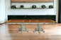 49" Brown And White Solid Wood Double Pedestal Base Dining Table