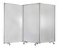 71" White Iron Folding Three Panel Screen Room Divider