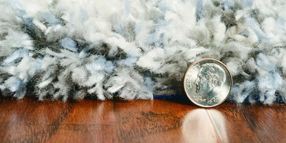 9' X 13' Ivory And Blue Abstract Area Rug