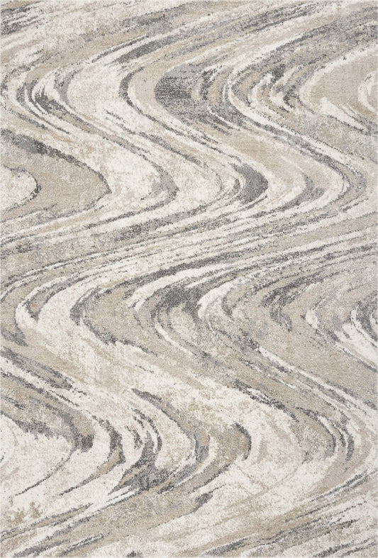 9' X 13' Gray And Tan Abstract Area Rug
