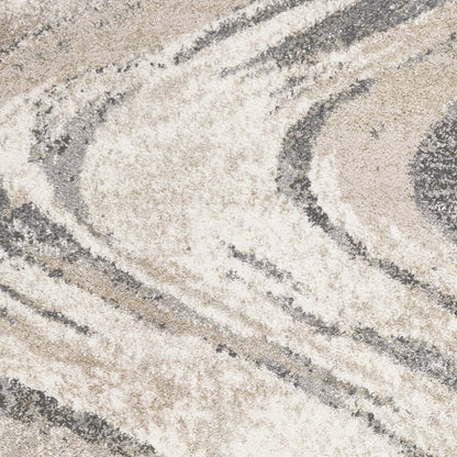9' X 13' Gray And Tan Abstract Area Rug