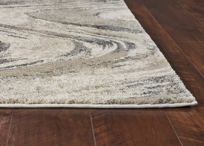 9' X 13' Gray And Tan Abstract Area Rug