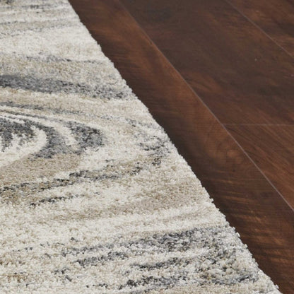 9' X 13' Gray And Tan Abstract Area Rug