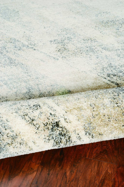 9' X 13' Ivory And Gray Abstract Area Rug