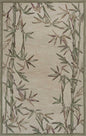 9' X 12' Ivory Green And Brown Wool Botanical Leaves Hand Tufted Area Rug