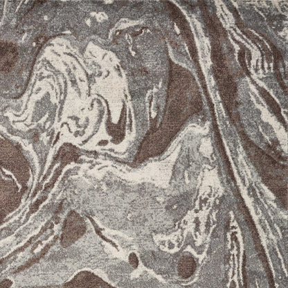 9' X 13' Brown And Ivory Abstract Area Rug