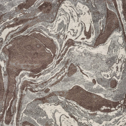 9' X 13' Brown And Ivory Abstract Area Rug