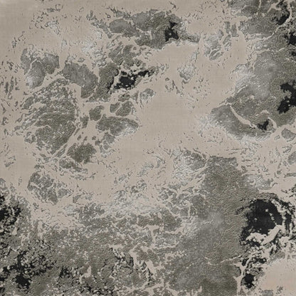 9' X 13' Silver And Black Abstract Area Rug