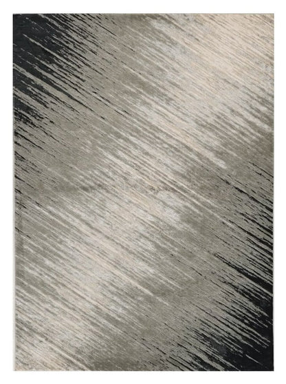 9' X 13' Silver And Gray Abstract Area Rug