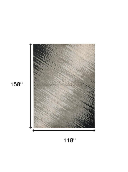 9' X 13' Silver And Gray Abstract Area Rug