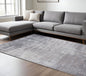 9' X 12' Slate Gray And Dark Gray Abstract Hand Loomed Area Rug