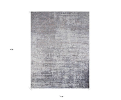 9' X 13' Slate Gray And Dark Gray Abstract Hand Loomed Area Rug
