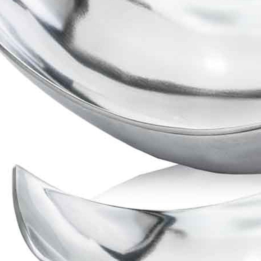 Cuenco decorativo de aluminio pulido plateado de 5"