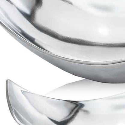 Cuenco decorativo de aluminio pulido plateado de 5"
