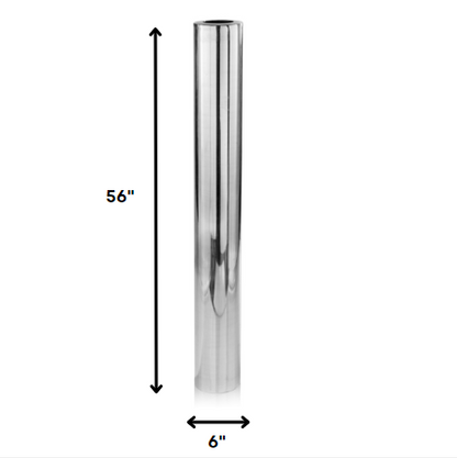 40" Silver Aluminum Cylindrical Floor Vase