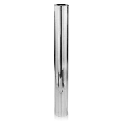40" Silver Aluminum Cylindrical Floor Vase