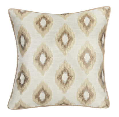 Set of Two 17" Brown And Ivory Fabric And Cotton Blend Throw Pillow Covers