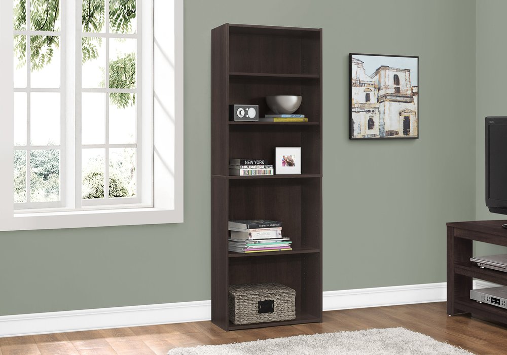 Librería ajustable de madera capuchino de 71"