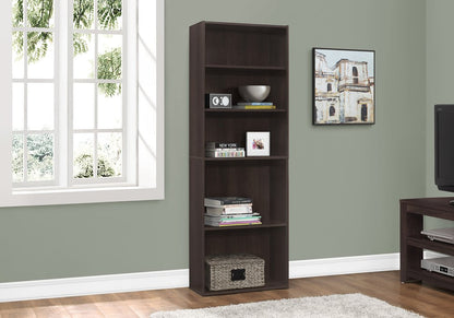 Librería ajustable de madera capuchino de 71"