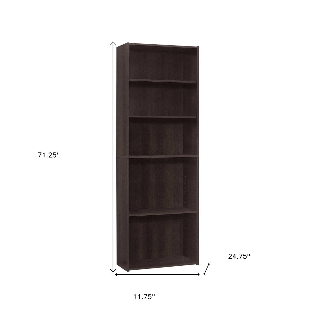 Librería ajustable de madera capuchino de 71"