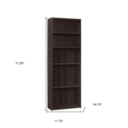 Librería ajustable de madera capuchino de 71"