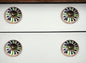 Set of Twelve Black And White Floral Ceramic Drawer Pull Knobs