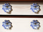 Set of Twelve Blue And White Ceramic Drawer Pull Knobs