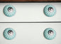 Set of Eight Turquoise And White Geometric Ceramic Drawer Pull Knobs