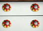 Set of Twelve Red And Yellow Floral Ceramic Drawer Pull Knobs