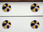 Set of Twelve Blue And Yellow Floral Ceramic Drawer Pull Knobs