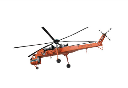 Escultura de sobremesa de avión a escala de 12" en metal naranja, pintada a mano