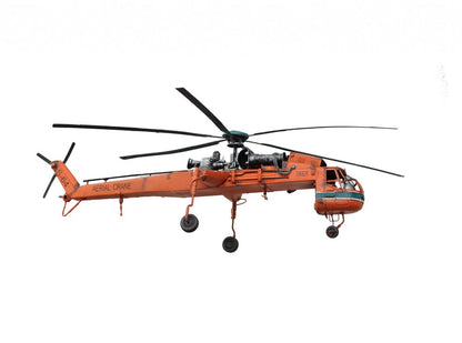 Escultura de sobremesa de avión a escala de 12" en metal naranja, pintada a mano