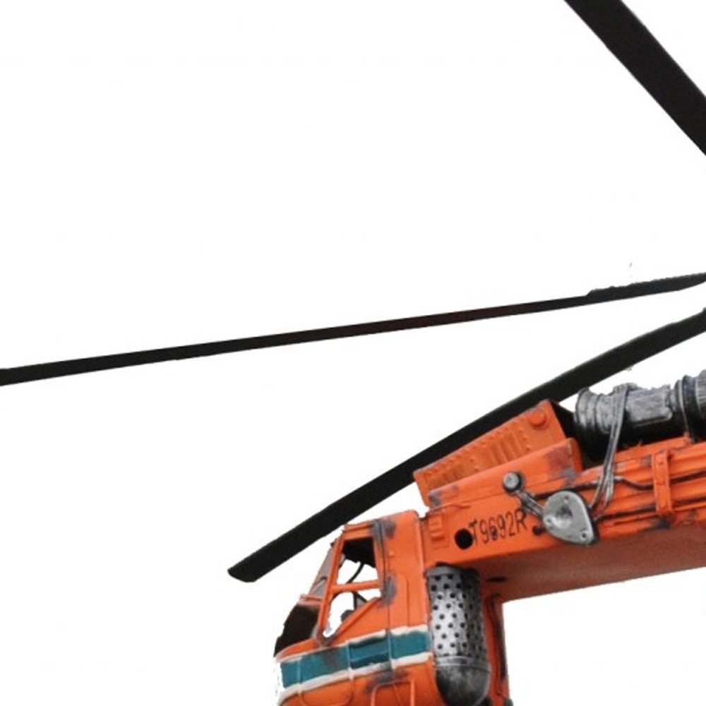 Escultura de sobremesa de avión a escala de 12" en metal naranja, pintada a mano
