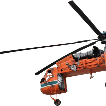 Escultura de sobremesa de avión a escala de 12" en metal naranja, pintada a mano