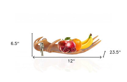 Bandeja para servir de resina de asta marrón de 30 cm