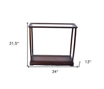 Expositor estándar de 13" de vidrio transparente y marrón oscuro