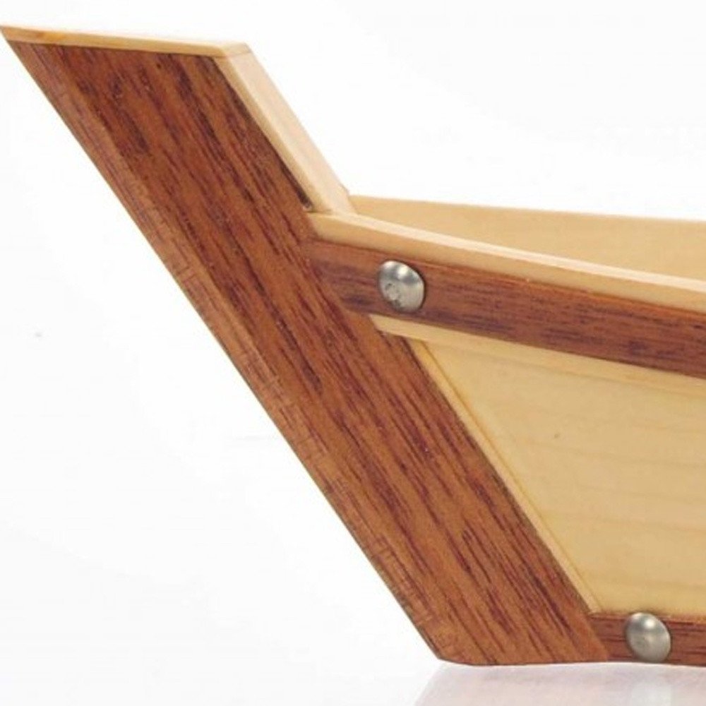 Bandeja para servir sushi en forma de barco de madera natural y marrón de 17"