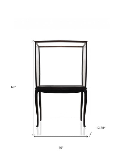 Expositor estándar de vidrio transparente y negro de 14"