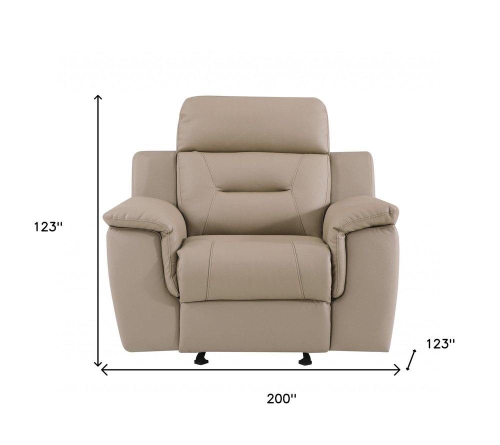 Conjunto de tres piezas para cinco personas en cuero genuino beige para interiores