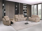 Conjunto de tres piezas para cinco personas en cuero genuino beige para interiores