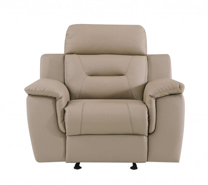 Conjunto de tres piezas para cinco personas en cuero genuino beige para interiores