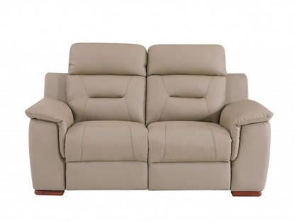 Conjunto de tres piezas para cinco personas en cuero genuino beige para interiores