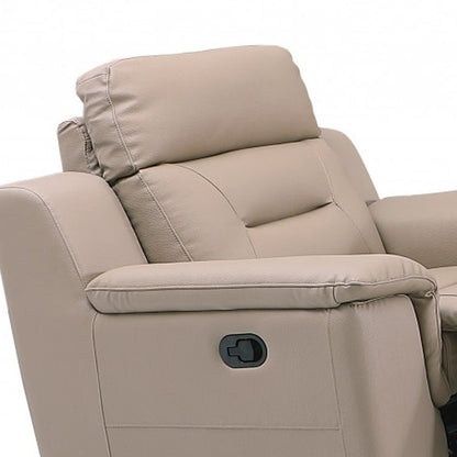 Conjunto de tres piezas para cinco personas en cuero genuino beige para interiores