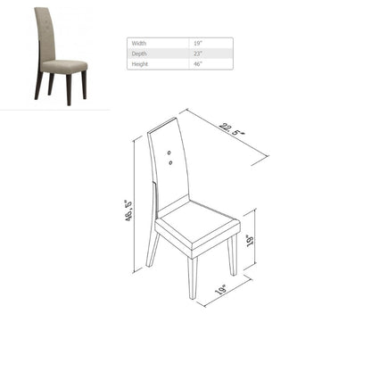 Juego de comedor de siete piezas de madera maciza marrón oscuro con seis sillas