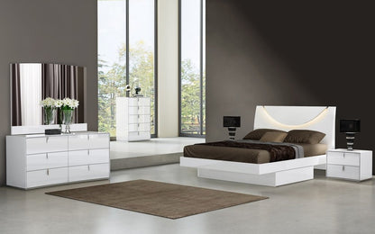 Mesita de noche de madera manufacturada blanca de 18" con dos cajones
