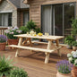 70" Natural Solid Wood Outdoor Picnic Table