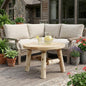 25" Natural Rounded Solid Wood Outdoor Coffee Table